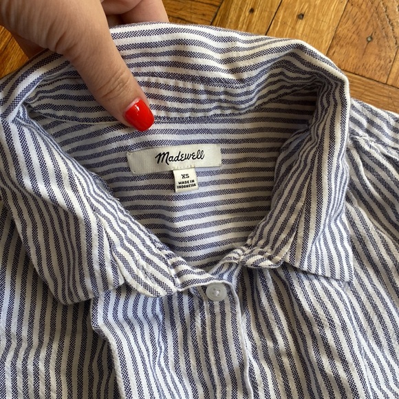 Madewell Central Shirt in Erinn Stripe size XS - Picture 4 of 6